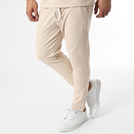 Uniplay - Set di pantaloni da jogging e felpa con girocollo beige