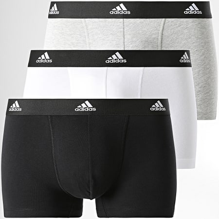 Adidas Sportswear - Lot De 3 Boxers 4A1M02 Noir Blanc Gris Chiné