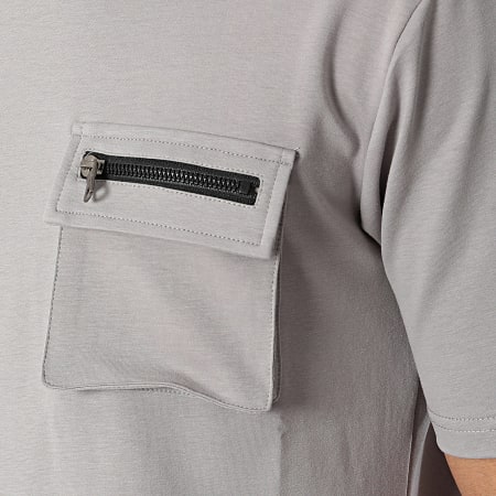 Classic Series - Conjunto de camiseta gris con bolsillos y pantalón corto tipo cargo