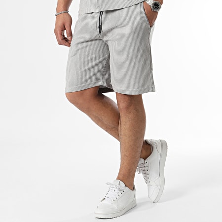 Classic Series - Conjunto de camisa gris de manga corta y pantalón corto de jogging