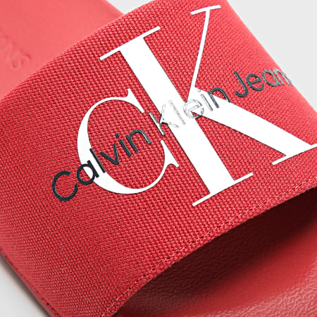 Calvin Klein - Claquettes Slide Monogram 0061 Rouge