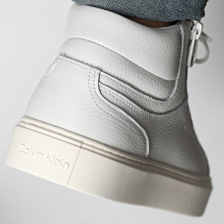 Calvin Klein - Zapatillas High Top Lace Up Con Cremallera 1476 Triple Blanco
