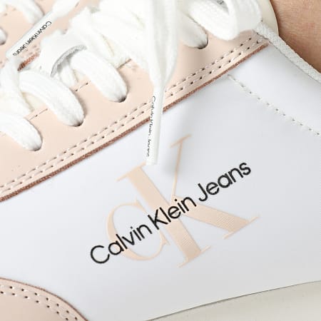 Calvin Klein - Zapatillas Mujer Runner Low Lace Mix 1370 Bright White Whisper Pink