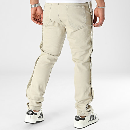 Ikao - Jeans beige dal taglio regolare