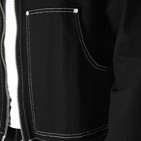 Ikao - Set di jeans neri con zip e pantaloni svasati