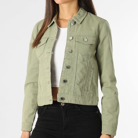 Only - Veste Jean Femme Tia Vert Kaki