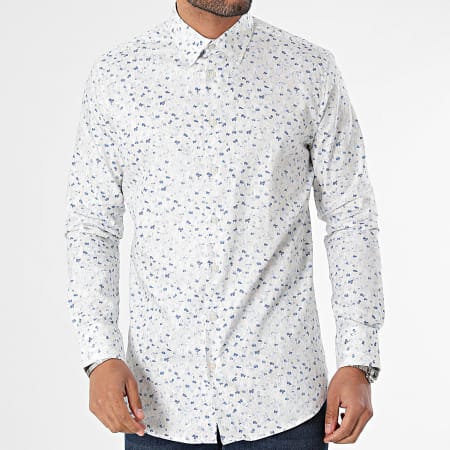 Selected - Chemise Manches Longues Ethan Blanc Floral