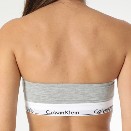 Calvin Klein - Reggiseno a fascia leggermente foderato da donna QF7628E Grigio erica