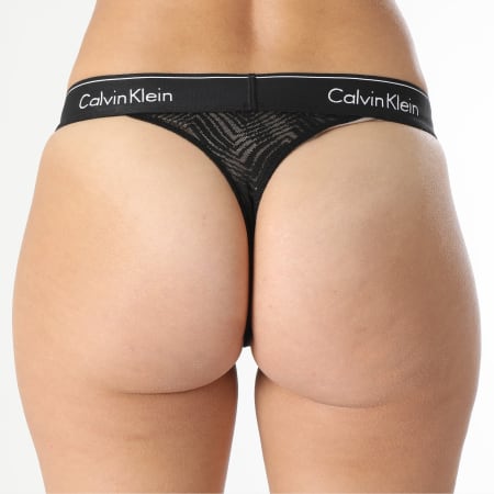 Calvin Klein - String En Dentelle Femme QF7714 Noir