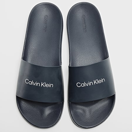 Calvin Klein - Claquettes Pool Slide Rubber 0455 Bleu Marine