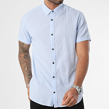 Produkt - Chemise Manches Courtes A Rayures TDI William Bleu Clair