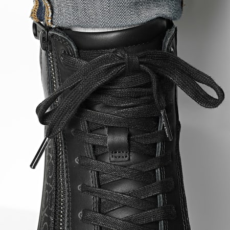 Calvin Klein - High Top Lace Up 1425 Black Stripe Mono Sneakers