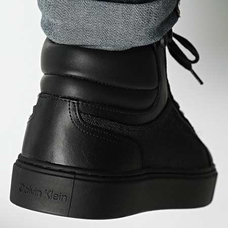Calvin Klein - High Top Lace Up 1425 Black Stripe Mono Sneakers