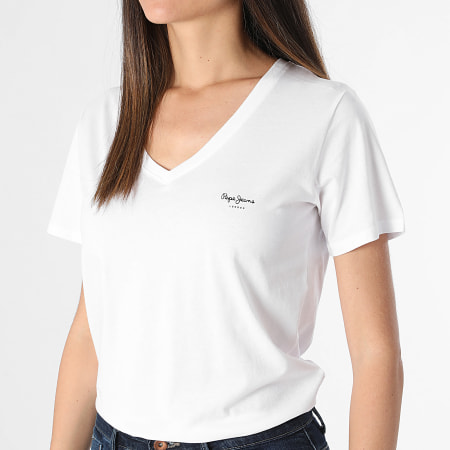Pepe Jeans - Maglietta donna con scollo a V - Bianco