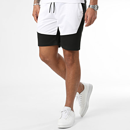 Zayne Paris  - Set di pantaloncini da polo e pantaloncini da jogging bianchi e neri
