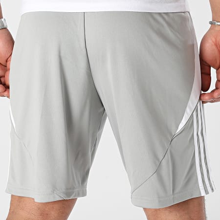 Adidas Performance - TIRO24 IS1408 Pantalones cortos de jogging con banda gris y blanca