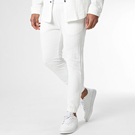 Classic Series - Set camicia bianca a maniche lunghe e pantaloni da jogging