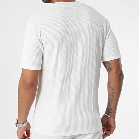 Classic Series - Conjunto de camiseta blanca con bolsillos y pantalón corto de jogging