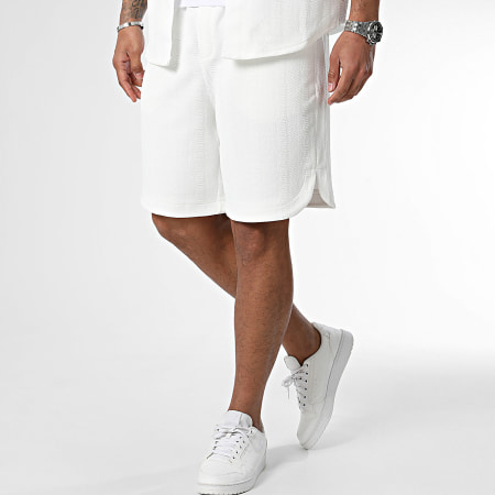 Classic Series - Conjunto de camisa blanca de manga corta y pantalón corto de jogging