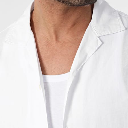 Jack And Jones - Camicia a maniche corte in lino Resort Bianco