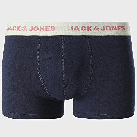 Jack And Jones - Lot De 5 Boxers Hudson Rose Vert Clair Bleu Clair Bleu Marine