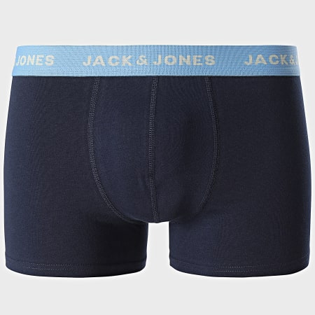 Jack And Jones - Lot De 5 Boxers Hudson Rose Vert Clair Bleu Clair Bleu Marine