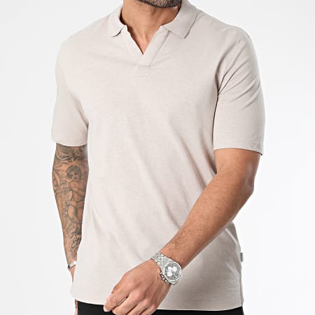 Jack And Jones - Polo Manches Courtes Summer Linen Beige