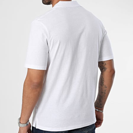 Jack And Jones - Polo Manches Courtes Summer Linen Blanc