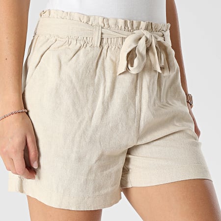 Only - Short Chino Femme Say Linen Beige