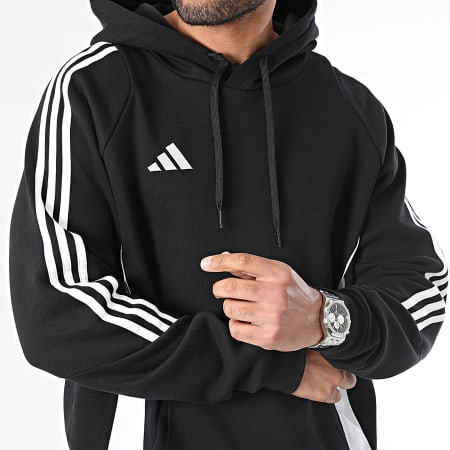 Adidas Sportswear - Sweat Capuche A Bandes IJ7673 Noir Blanc