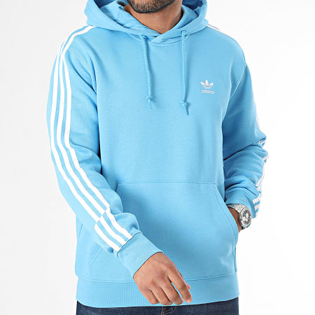 Adidas Originals - Felpa con cappuccio a righe IR9862 Blu