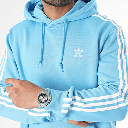 Adidas Originals - Sudadera con capucha a rayas IR9862 Azul