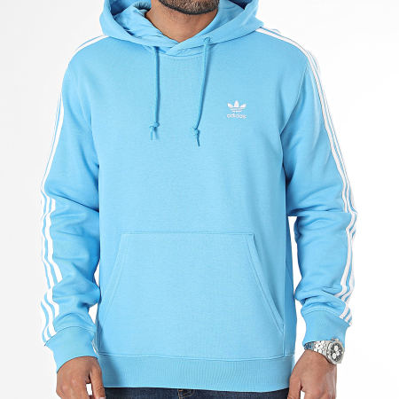 Adidas Originals - Sudadera con capucha a rayas IR9862 Azul