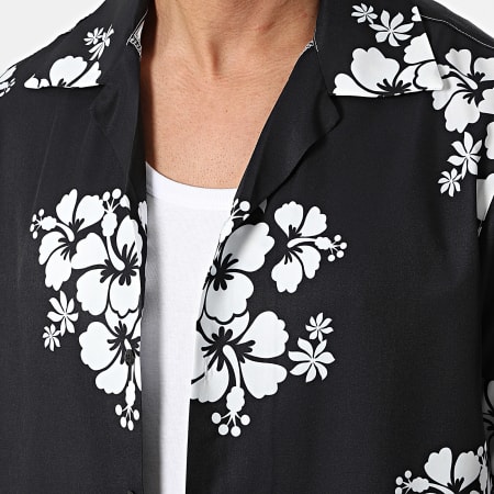 Classic Series - Camicia a maniche corte con fiori neri