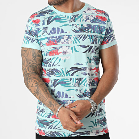 Deeluxe - Camiseta Caribe 04T1130M-PB Turquesa Floral