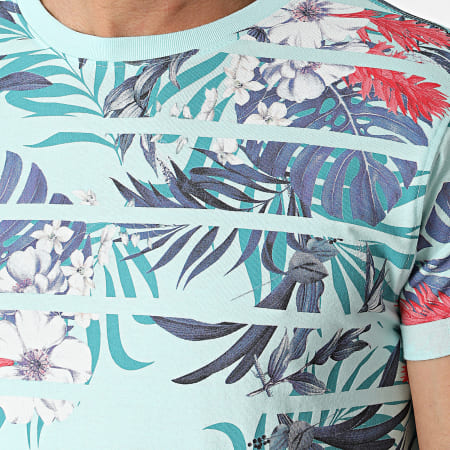 Deeluxe - Tee Shirt Caribbean 04T1130M-PB Turquoise Floral