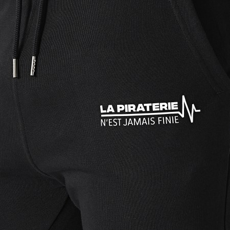 La Piraterie - Pantalon Jogging Electrocardio Ratpi Noir Blanc