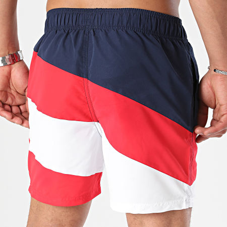 Reebok - L5-71040 Pantaloncini da bagno rosso navy bianco