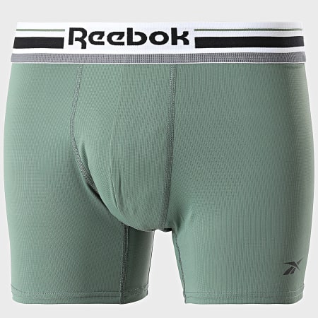 Reebok - Set di 3 boxer 15006 Grigio Bianco Verde Khaki