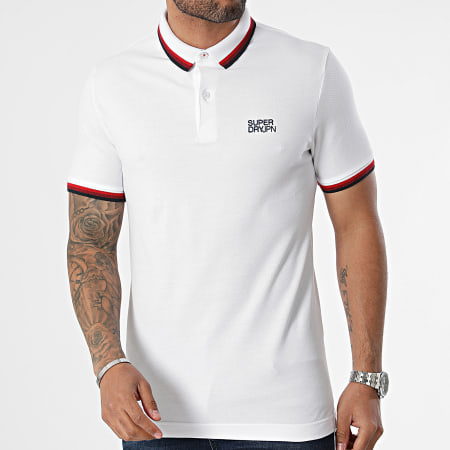 Superdry - Sportswear Relaxed Tipped Polo Manga Corta M1110387A Blanco