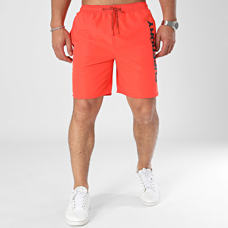 Superdry - Pantaloncini da bagno Sport Graphic 17 M3010236A Arancione Blu Navy