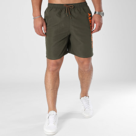 Superdry - Pantalones cortos de baño Sport Graphic 17 M3010236A Caqui Verde Naranja