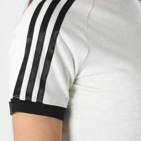 Adidas Originals - Camiseta de rayas para mujer IR8104 Blanco jaspeado