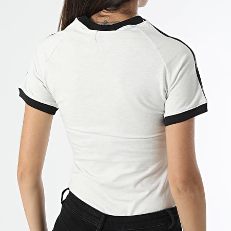 Adidas Originals - Camiseta de rayas para mujer IR8104 Blanco jaspeado