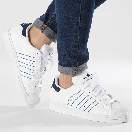 Adidas Originals - Baskets Femme Superstar IE0268 Footwear White Dark Blue Blue Bird