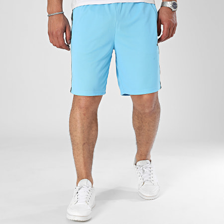Adidas Performance - IR9151 Pantalones cortos de jogging a rayas azul claro