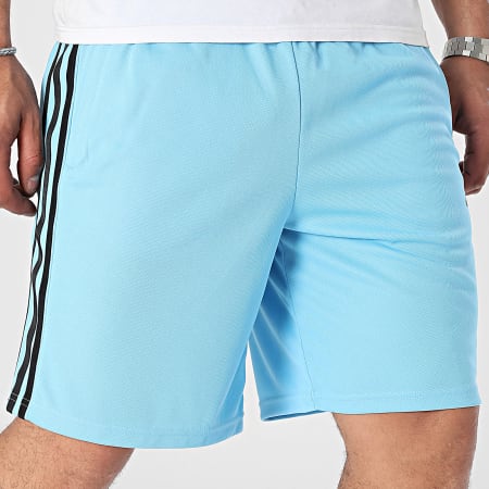 Adidas Performance - IR9151 Pantalones cortos de jogging a rayas azul claro
