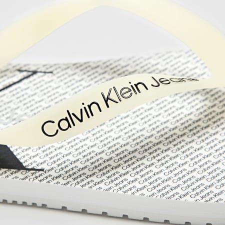 Calvin Klein - Infradito Sandalo da spiaggia Glossy 0952 Bianco