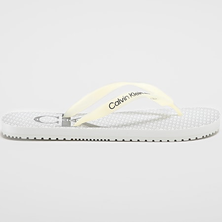 Calvin Klein - Infradito Sandalo da spiaggia Glossy 0952 Bianco