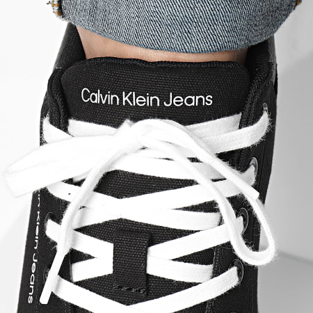 Calvin Klein - Classic Cupsole Low Leather 0976 Negro Blanco Brillante Sneakers